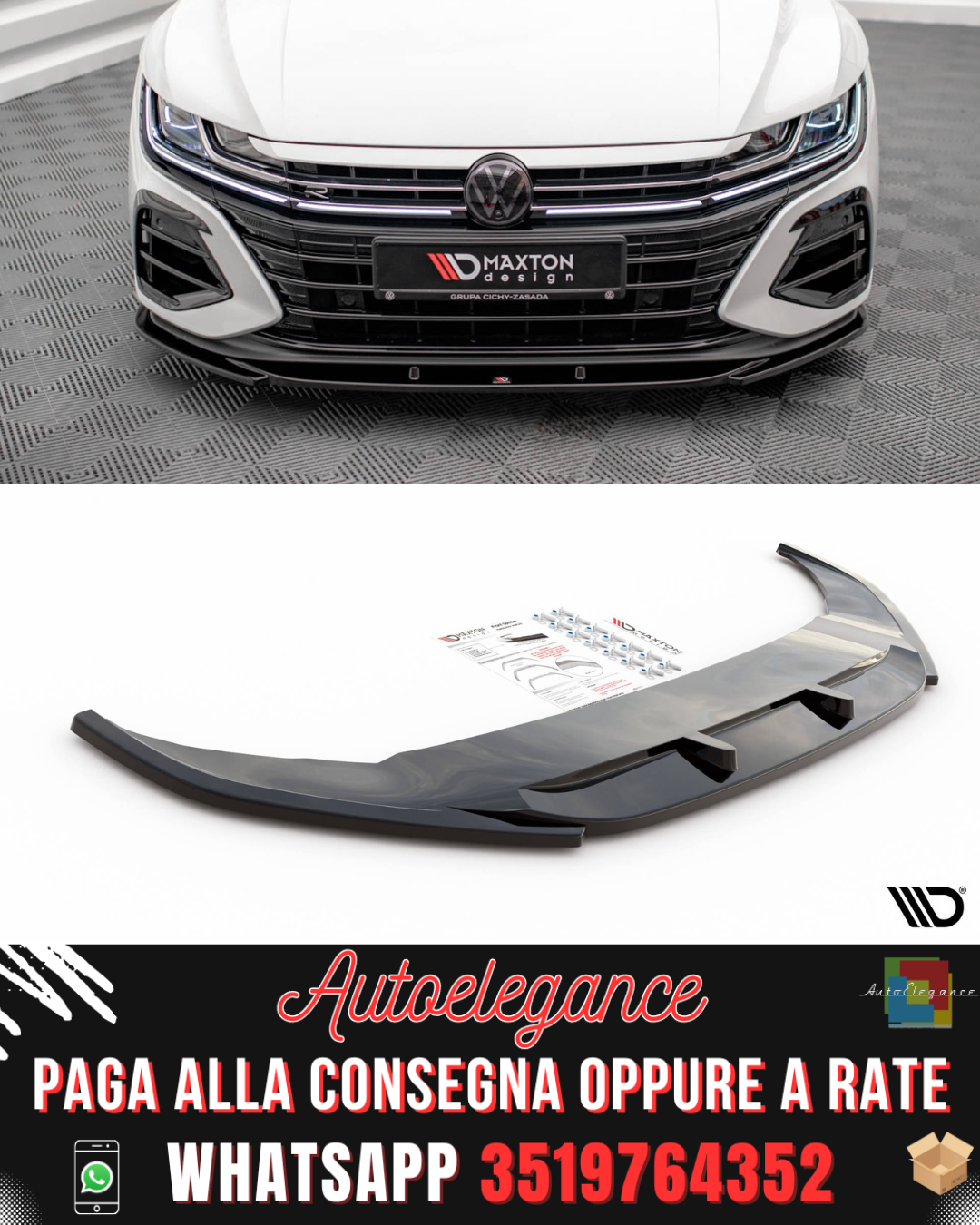 SPLITTER ANTERIORE adtto per V.1 VOLKSWAGEN ARTEON R 2020-