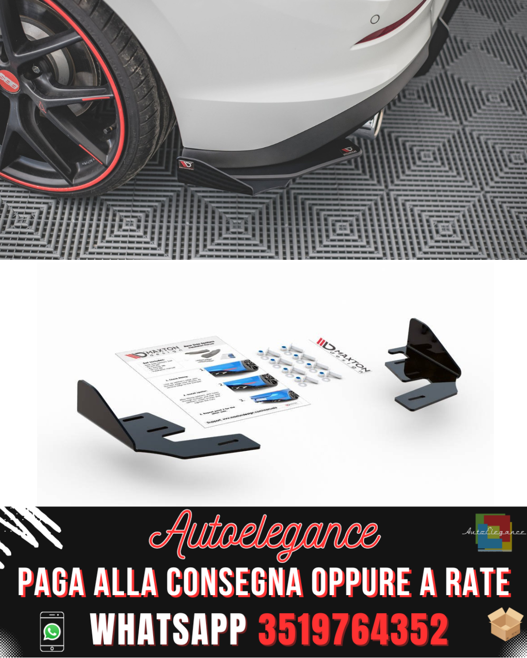 REAR SIDE FLAP SUITABLE FOR VOLKSWAGEN GOLF 8 GTI 2020