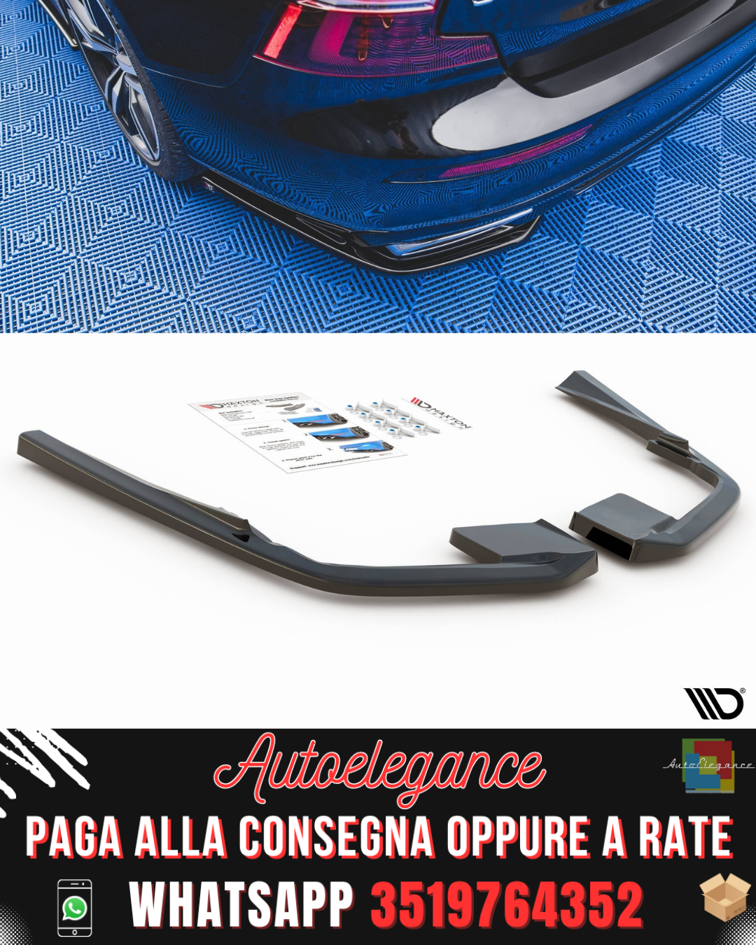 SPLITTER LATERALI POSTERIORI adatto per VOLVO S60/V60 R-DESIGN MK3