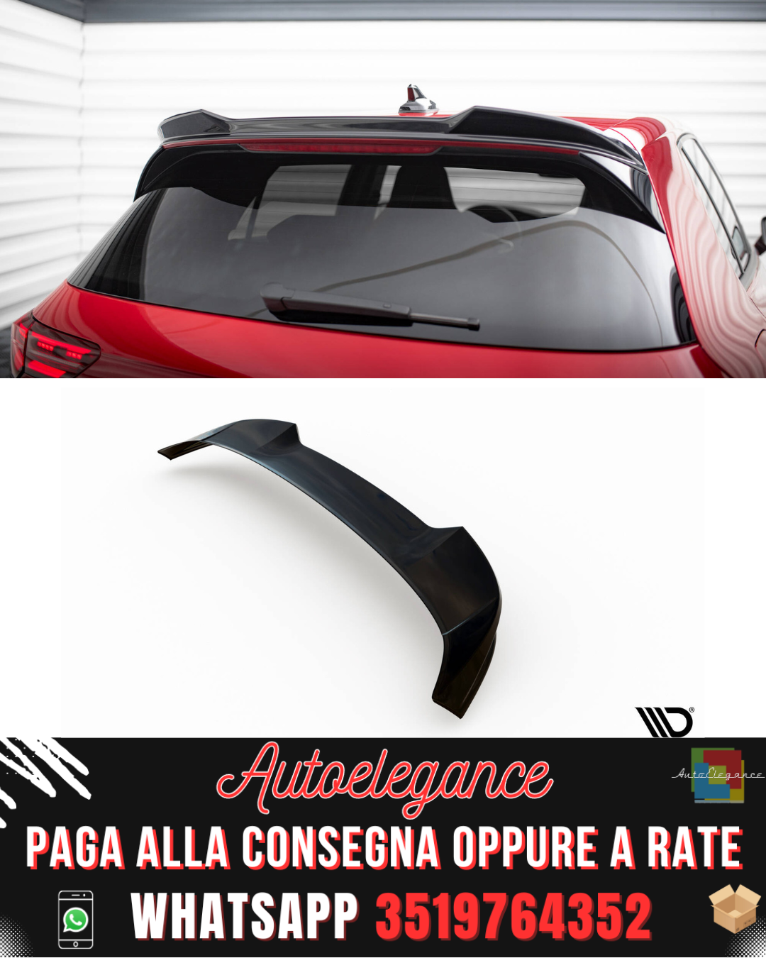SPOILER 3D ADATTO PER VOLKSWAGEN GOLF GTI / R MK8 2020