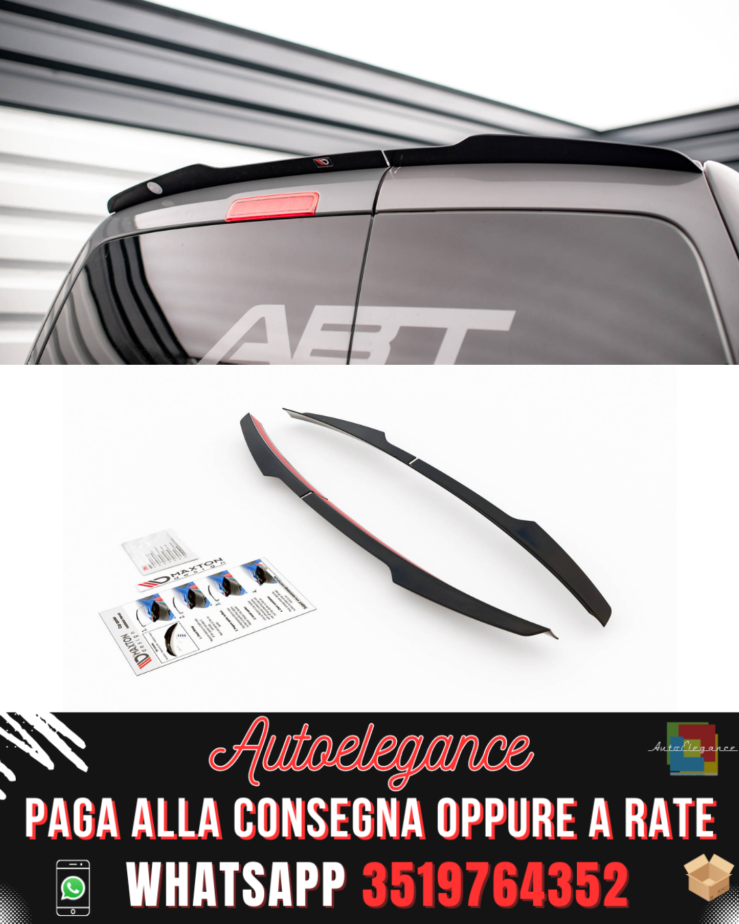 SPOILER adatto per VOLKSWAGEN CADDY MK3 FACELIFT 2010-2015