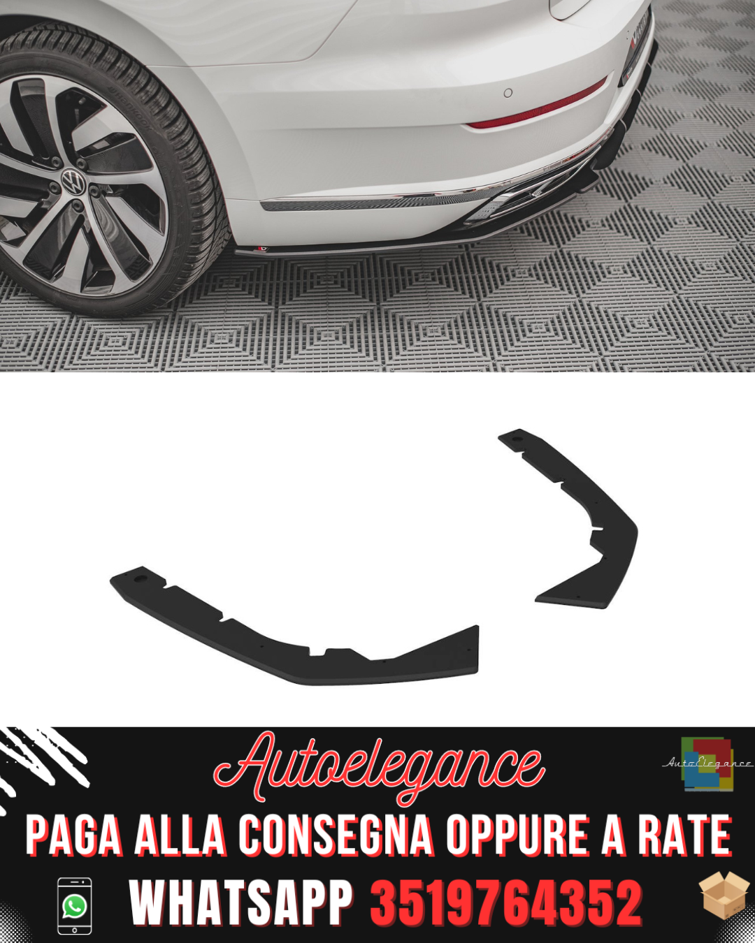 STREET PRO SPLITTER LATERALI POSTERIORI ADATTE PER VOLKSWAGEN ARTEON R-LINE FACELIFT 2020-