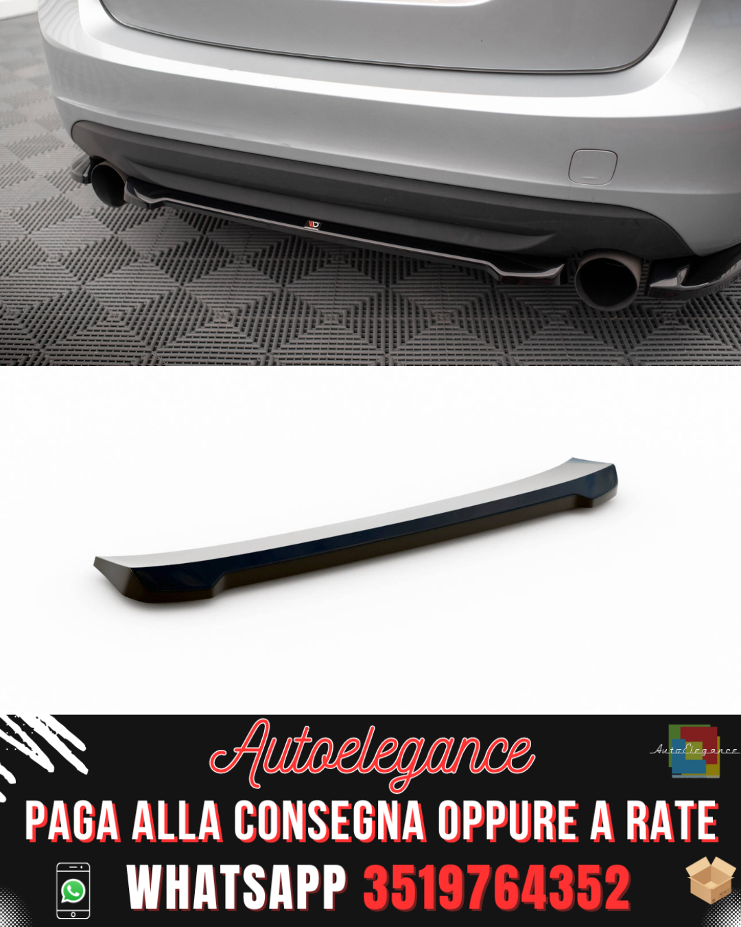 SPLITTER POSTERIORE CENTRALE adatto per PER VOLVO S60 R-DESIGN MK2