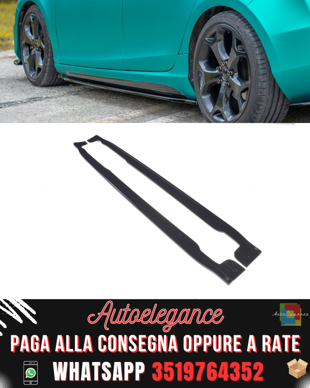 MINIGONNE LATERALI adatto per VOLVO V40 2012-2019 R-DESIGN