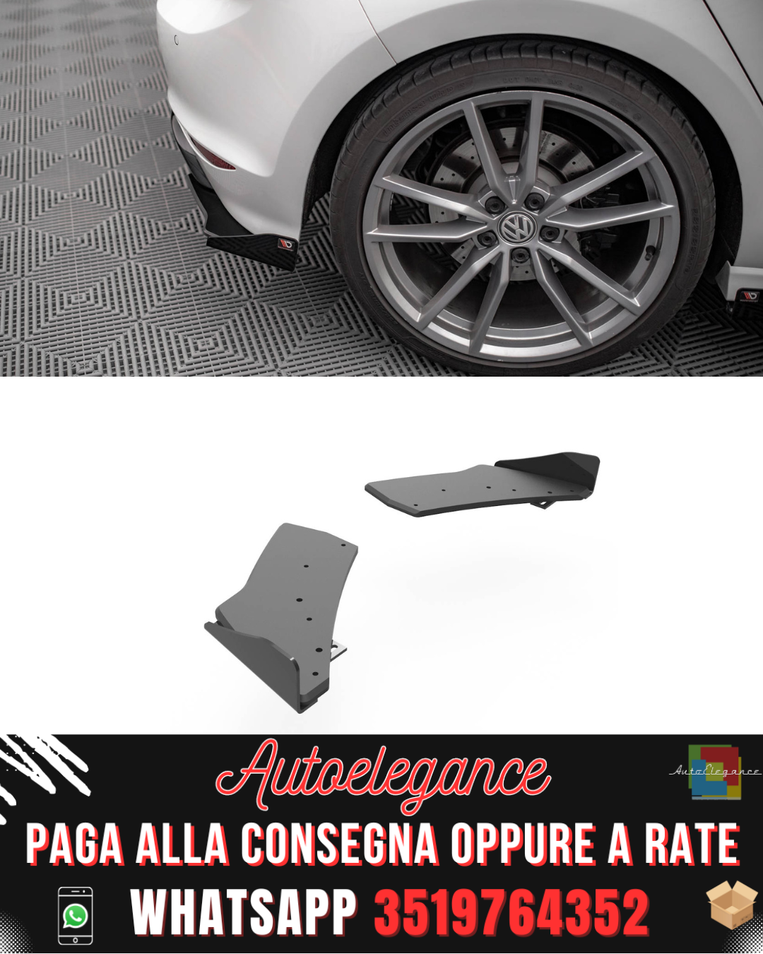 STREET PRO REAR SPLITTER + FLAP VOLKSWAGEN GOLF R MK7 2013-2016