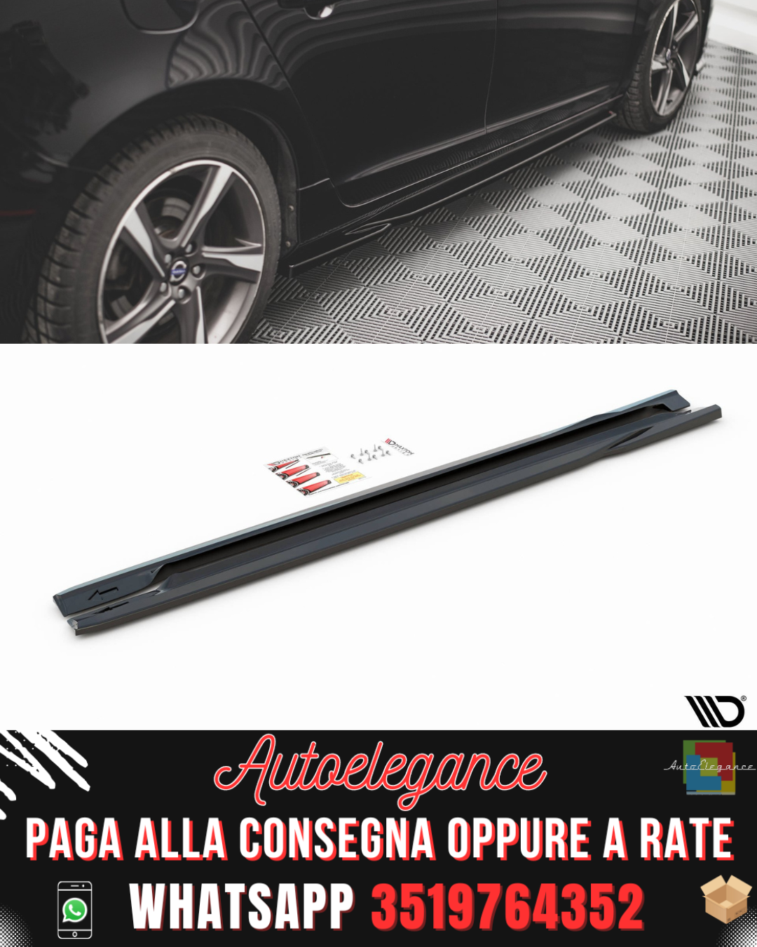 MINIGONNE LATERALI adatto per VOLVO S60 R-DESIGN MK2