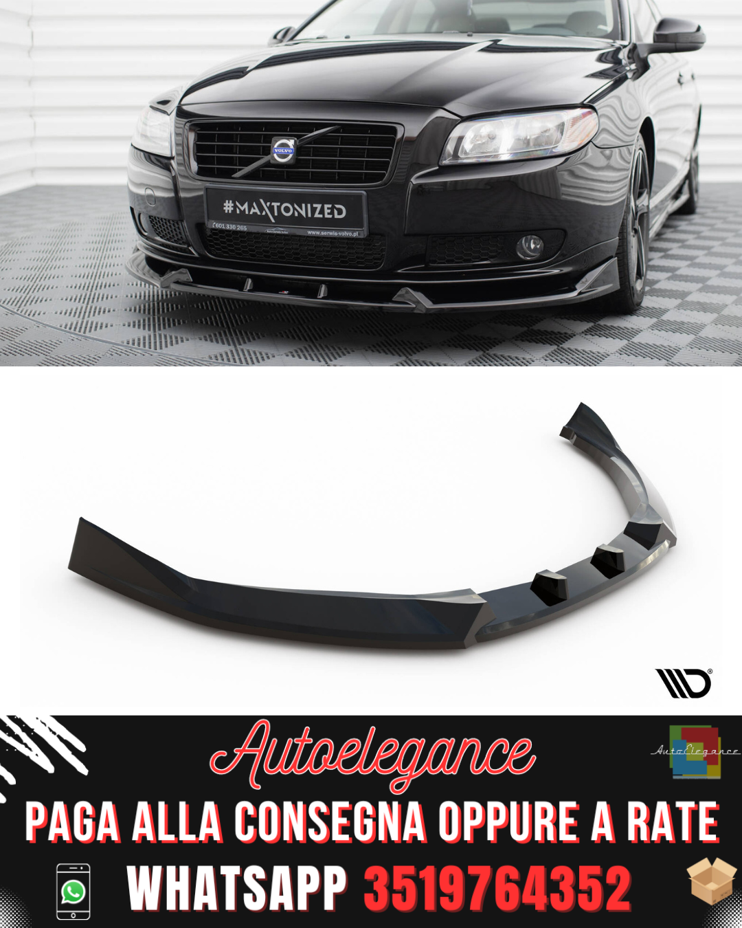 SPLITTER ANTERIORE adatto per VOLVO S80 MK2 2006-2010
