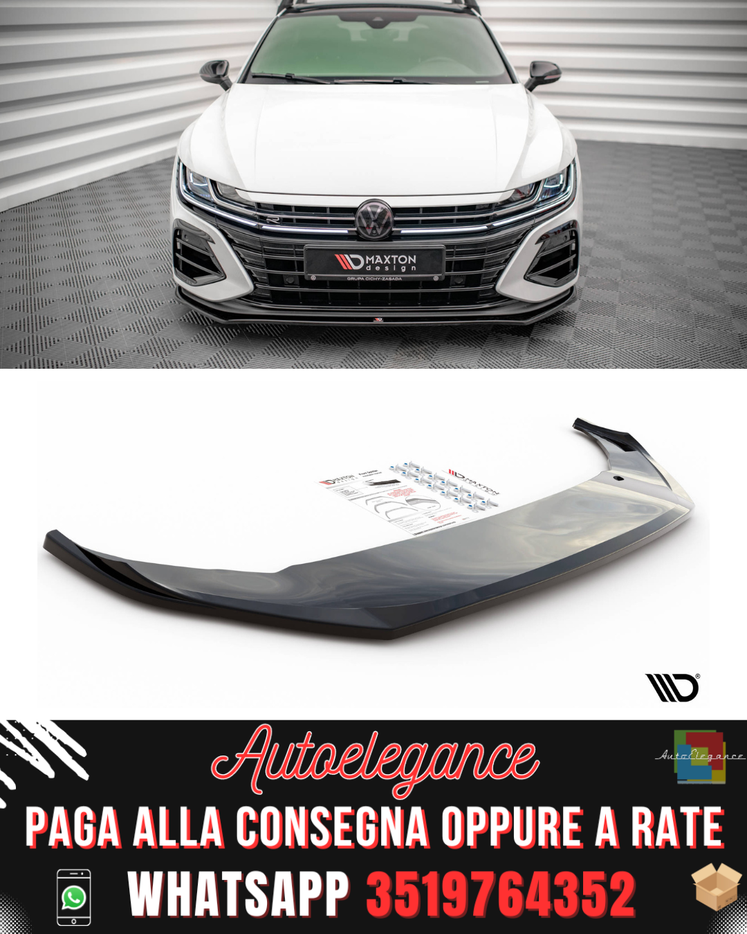 SPLITTER ANTERIORE V.3 adatto per VOLKSWAGEN ARTEON R 2020-