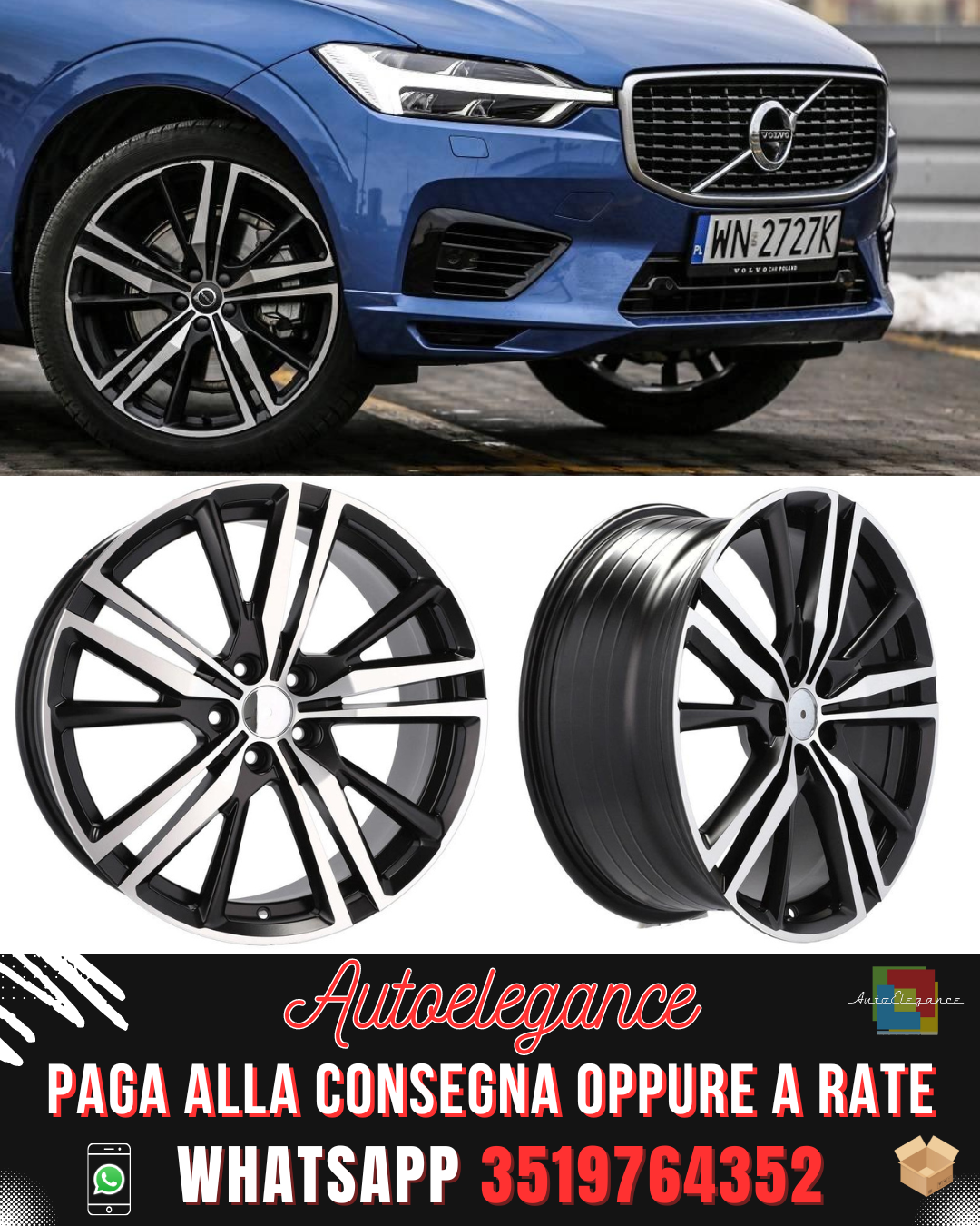 CERCHI CERCHIO IN LEGA 17" Adatto per LINCOLN MERCEDES RENAULT SMART VOLVO
