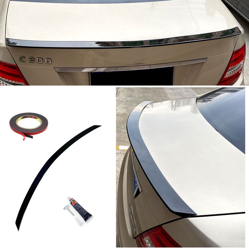 6565⭐SPOILER POSTERIORE NERO LUCIDO adatto per Mercedes W204 Classe C⭐