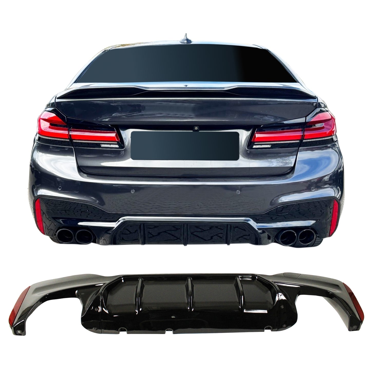 💎REAR DIFFUSER suitable for BMW 5 Series G30/G31 2017+ GLOSSY BLACK💎