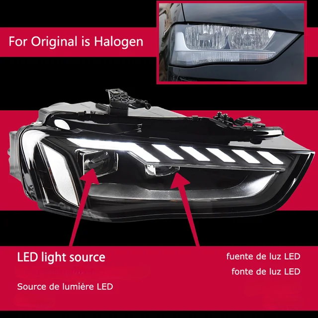 ⭐ COPPIA FARI FULL LED ADATTO PER A4 b8 restyling 12-16 H7⭐