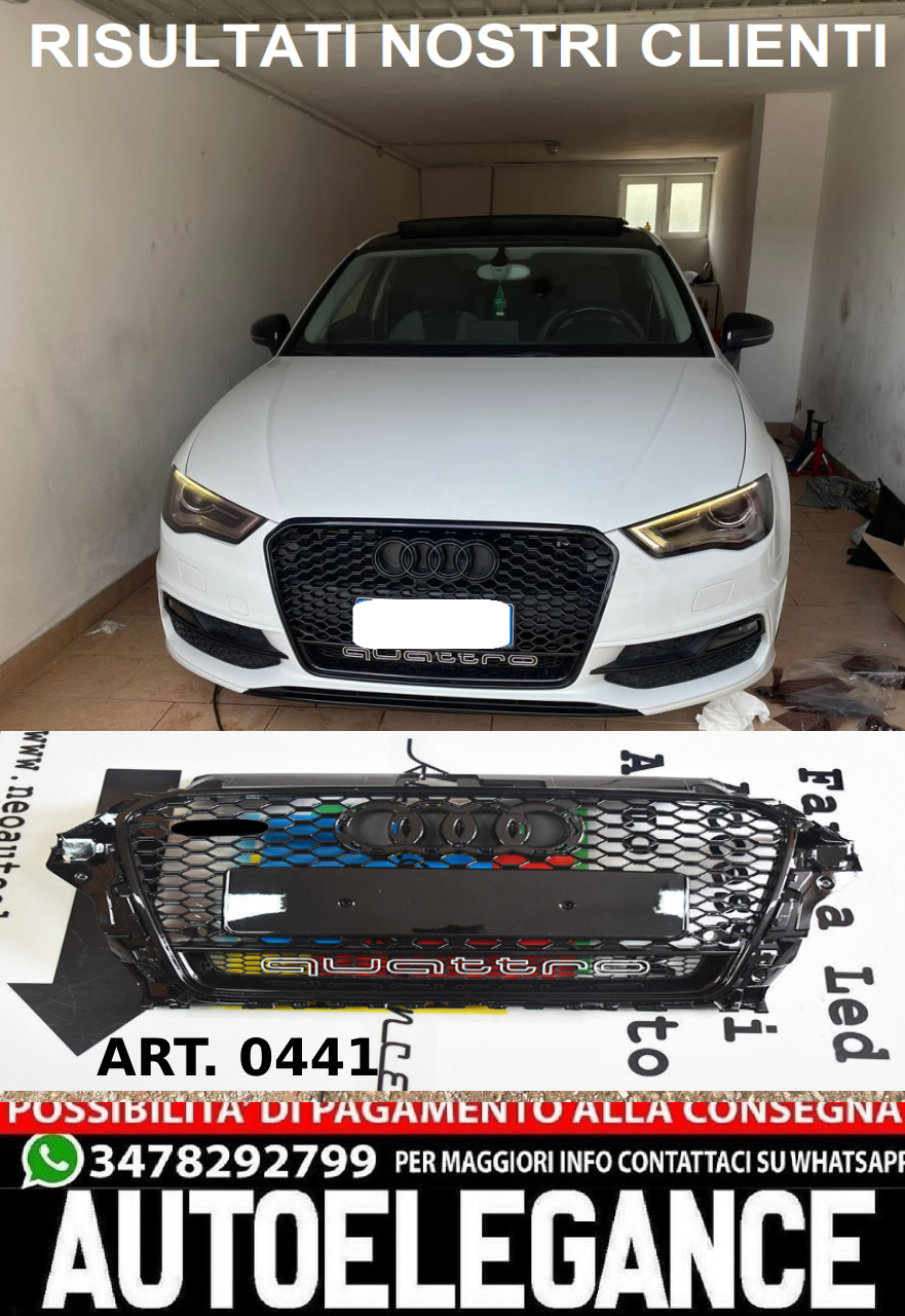 GRILLE SUITABLE FOR AUDI A3 8V 2012-2016 RS3 LOOK QUATTRO SPORTY DESIGN
