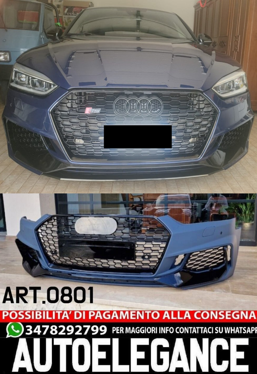 Front Bumper for Audi A5 F5 2017-2019 Quattro RS5 Look Grilles
