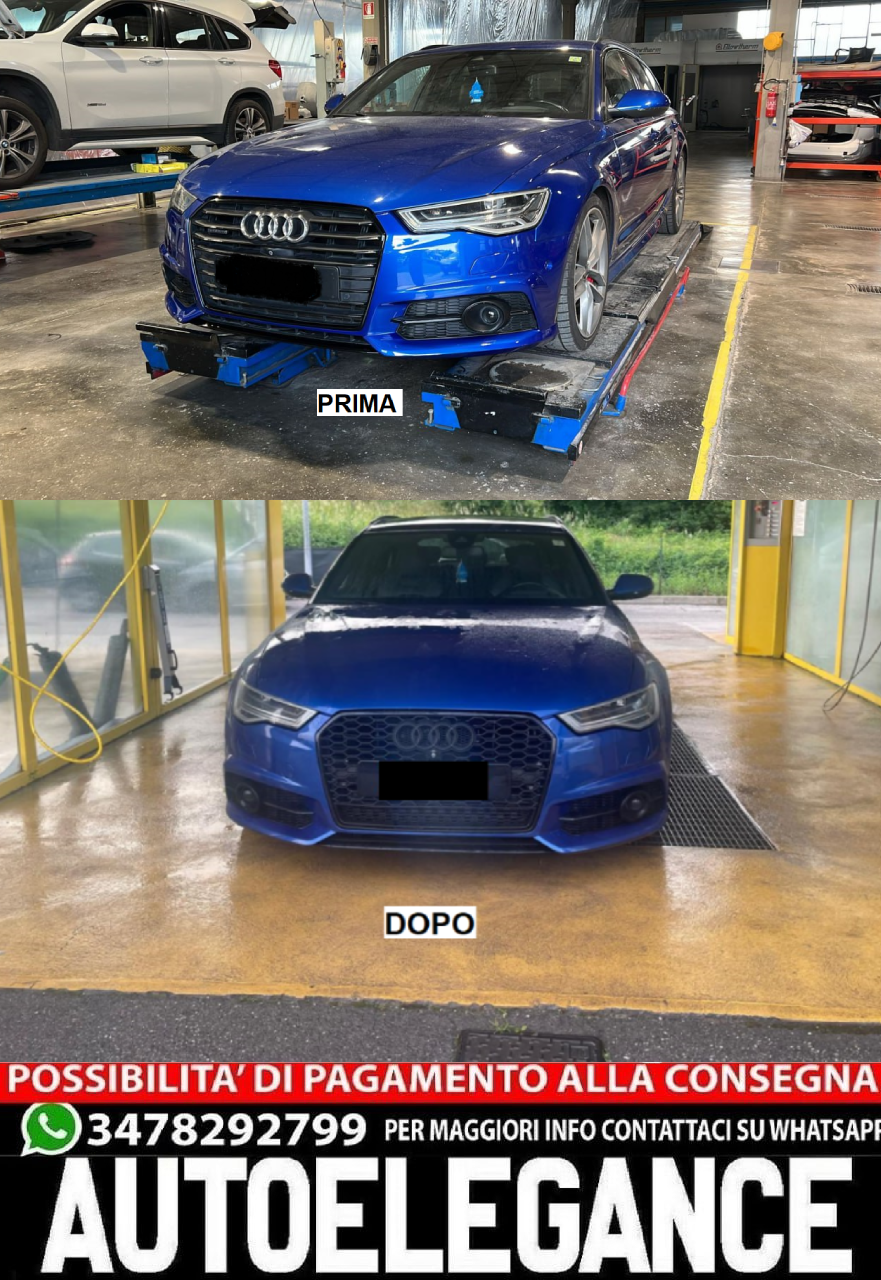 FRONT GRILLE SUITABLE FOR AUDI A6 4G C7 2015-2018 RS6 QUATTRO LOOK BLACK