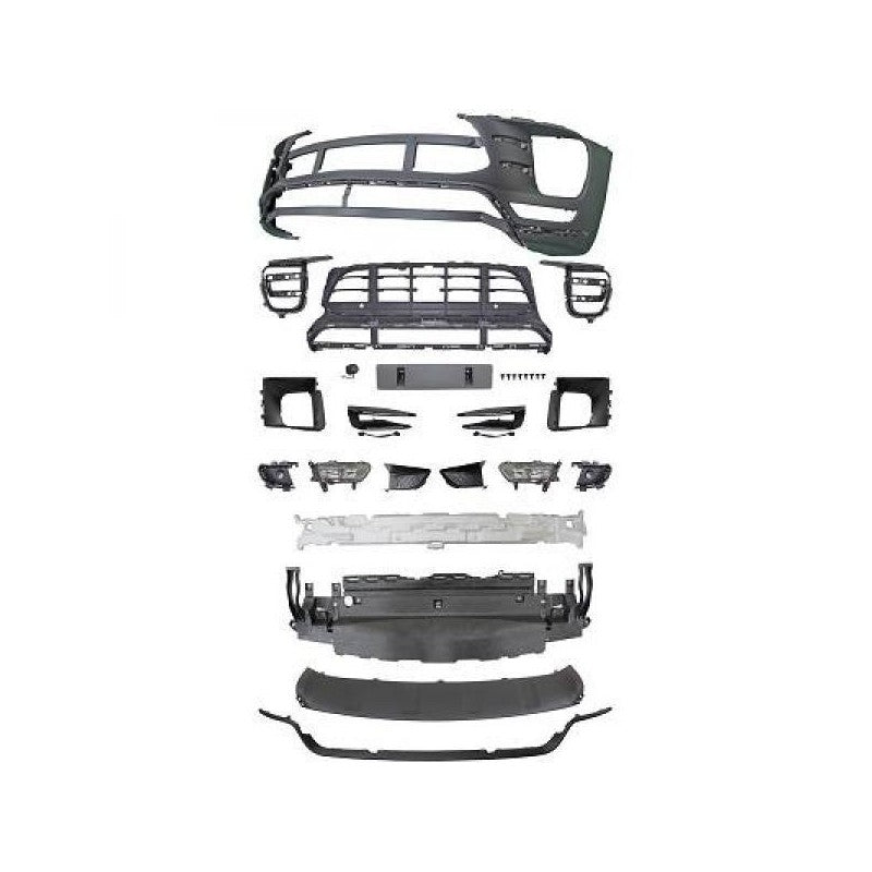 ⭐Paraurti anteriore ADATTO PER Porsche MACAN 14-18 Turbo Look SENZA TELECAMERA⭐