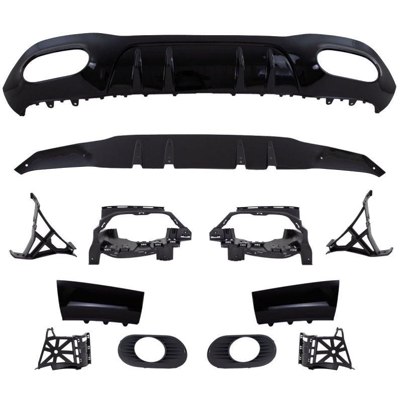 Performance S rear diffuser high-gloss black fits for Mercedes W177 Sedan AMG Line on A35