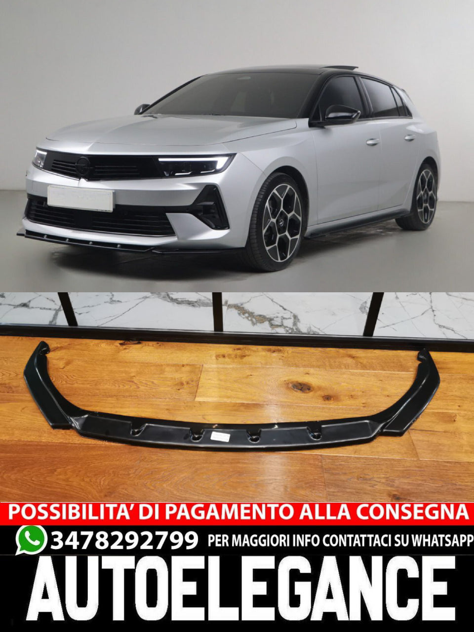 SPLITTER SUITABLE FOR ASTRA L 2020+ GLOSSY BLACK
