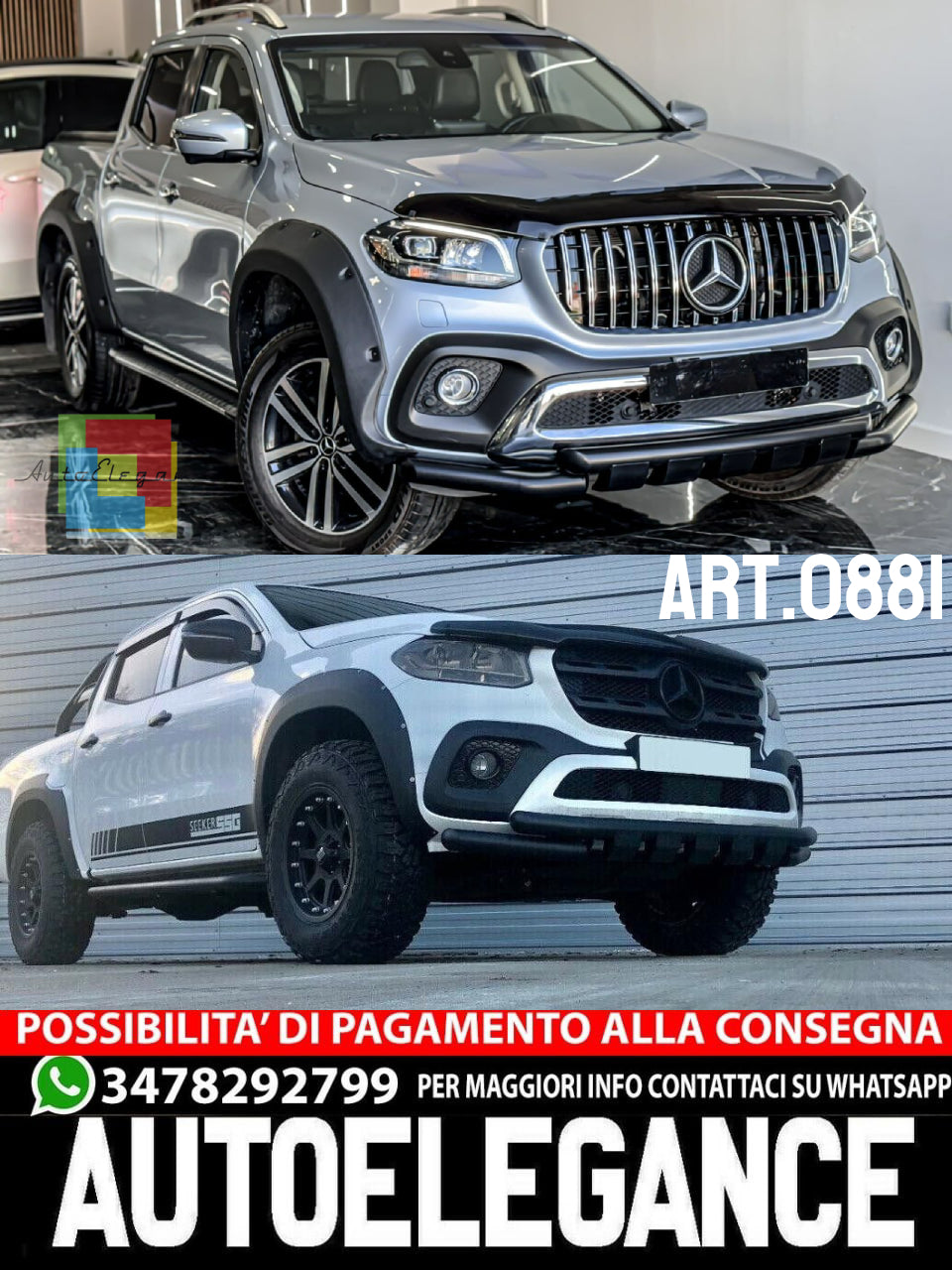 MATT BLACK BULLBAR FOR MERCEDES X CLASS W470 TIGER LOOK TUBULAR STAINLESS STEEL 90MM