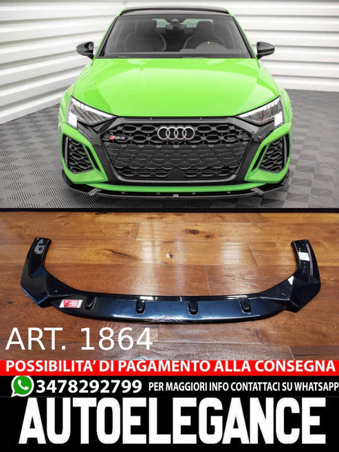 SPLITTER SUITABLE FOR AUDI A3 8Y 2020+ RS3 GLOSSY BLACK
