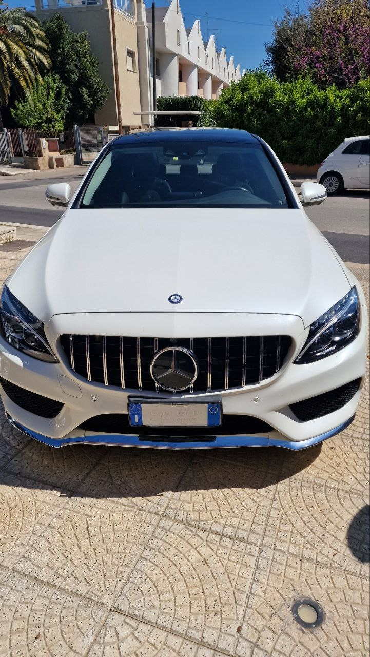 Griglia panamericana telecamera adatta per mercedes classe c w205 12-18 cromata