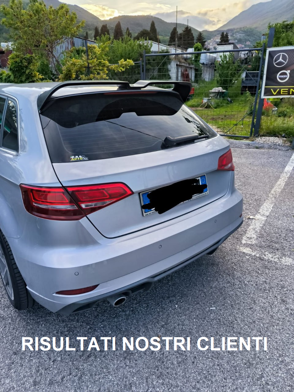 SPOILER ADATTO PER AUDI A3 8V 2012-2020 SPORTBACK LOOK SPORTIVO NERO LUCIDO