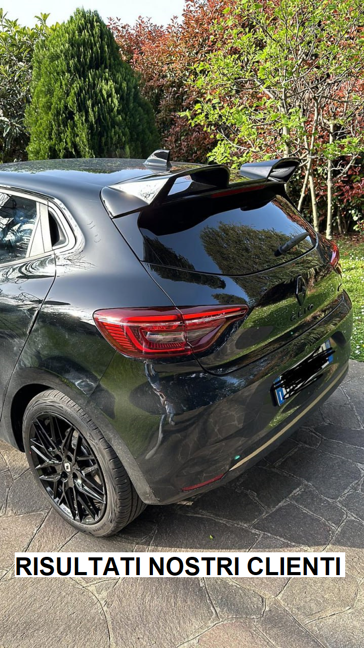 SPOILER TETTO ADATTO PER RENAULT CLIO 5 V 2019+ LOOK NERO LUCIDO DESIGN SPORTIVO