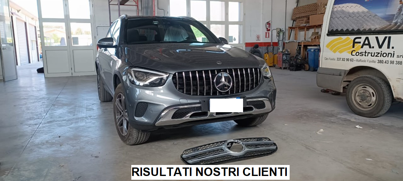 GRIGLIA ANTERIORE MERCEDES GLC C253 X253 LIFT 2019+ FACELIFT PROFILI SATINATI