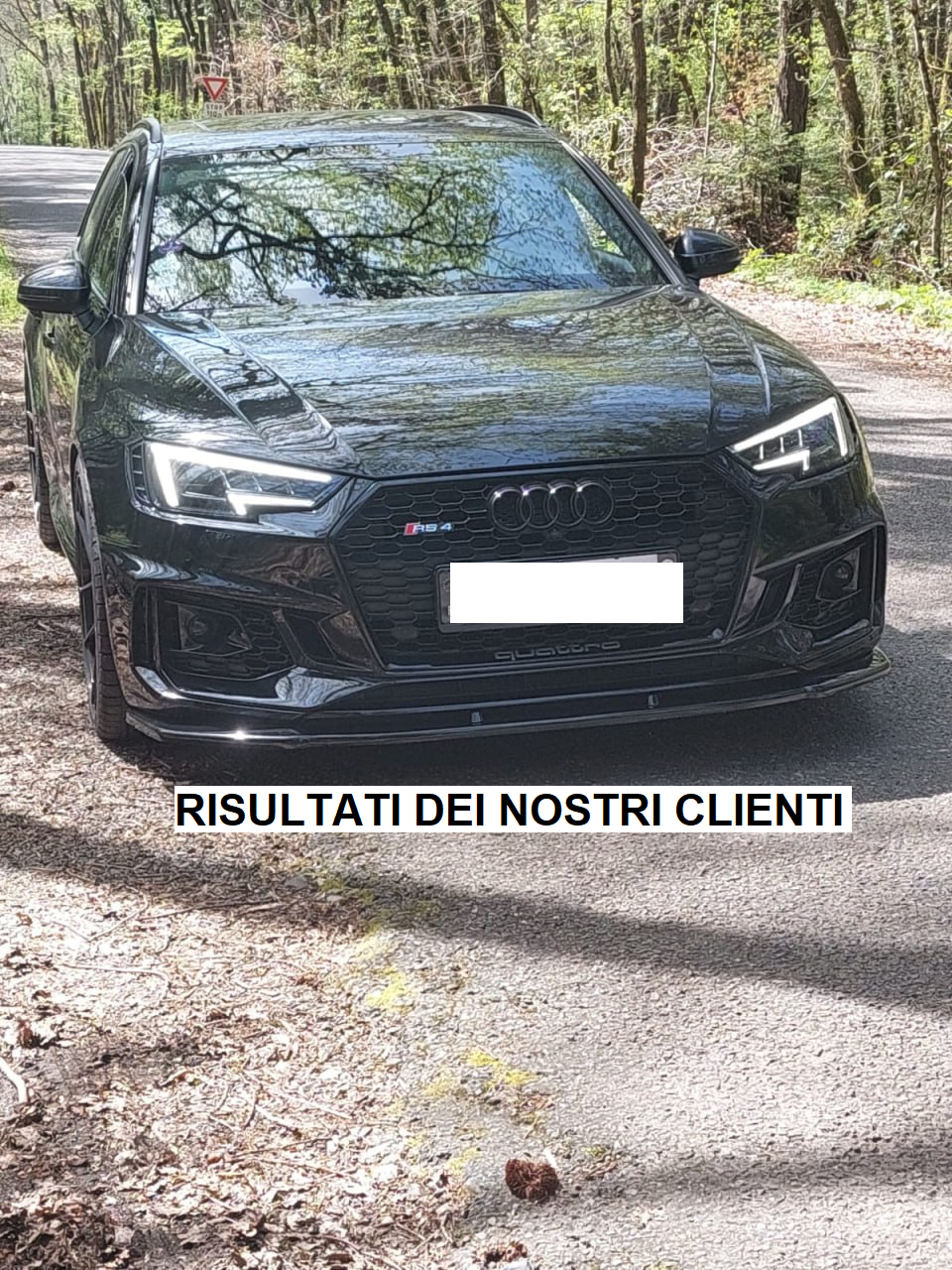 SPLITTER ADATTO PER AUDI A4 B9 RS4 2015-2019 LOOK NERO LUCIDO DESIGN SPORTIVO