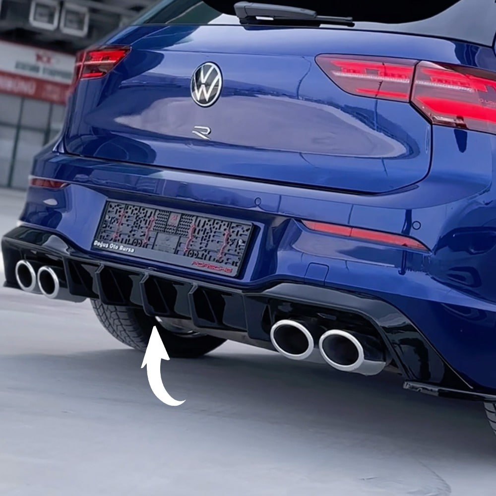Diffusore nero lucido posteriore adatto per VW Volkswagen MK8 GTI 2020+