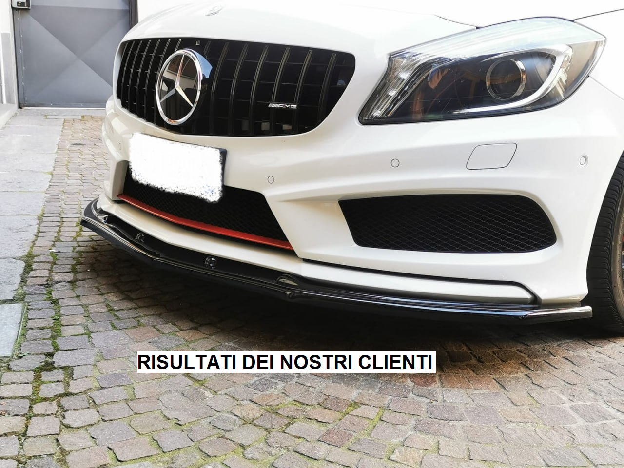 SPLITTER MERCEDES A W176 12-15 AMG UNDER FRONT BUMPER GLOSSY BLACK 0002