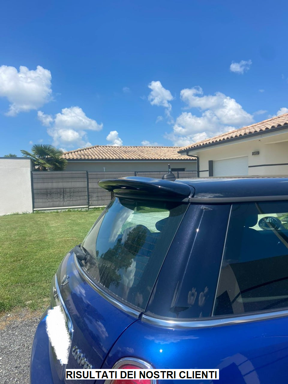 MINI COOPER R56 2005-2014 SPOILER POSTERIORE SUL TETTO SPORTIVO NERO LUCIDO 0154