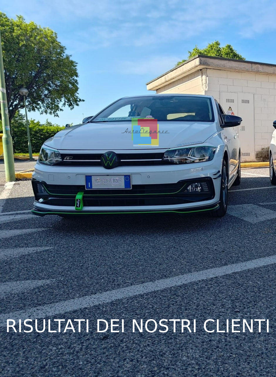 SPLITTER ADATTO PER VW POLO AW1 GTI GTD RLINE LOOK NERO LUCIDO DESIGN SPORTIVO
