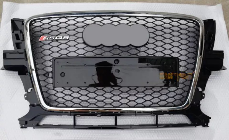 💎GRIGLIA ADATTA PER AUDI Q5 8R 2007-2011 LOOK RSQ5 NERO BORDO CROMATO💎