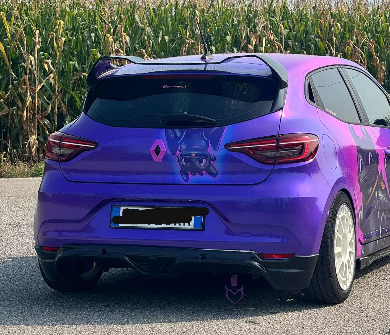 🔥0754 SPOILER CLIO 5 2019+ STANDARD LOOK RS NERO LUCIDO🔥