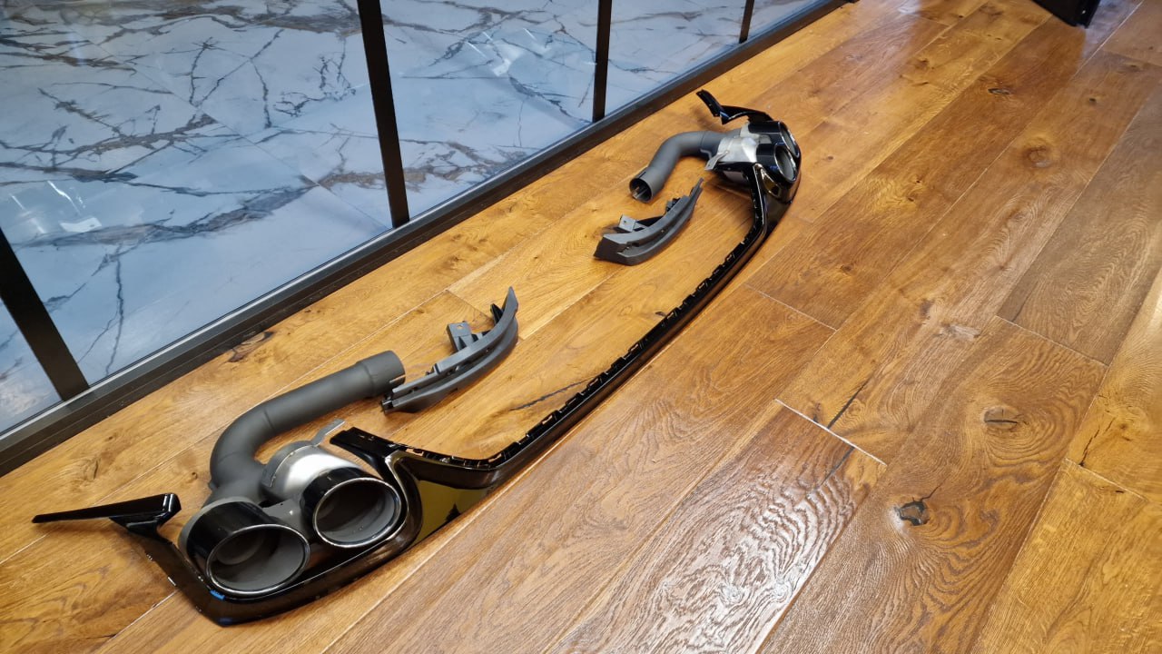 ⭐2010 DIFFUSER SUITABLE FOR AUDI Q8 2018+ S-LINE BLACK WITH TERMINALS⭐