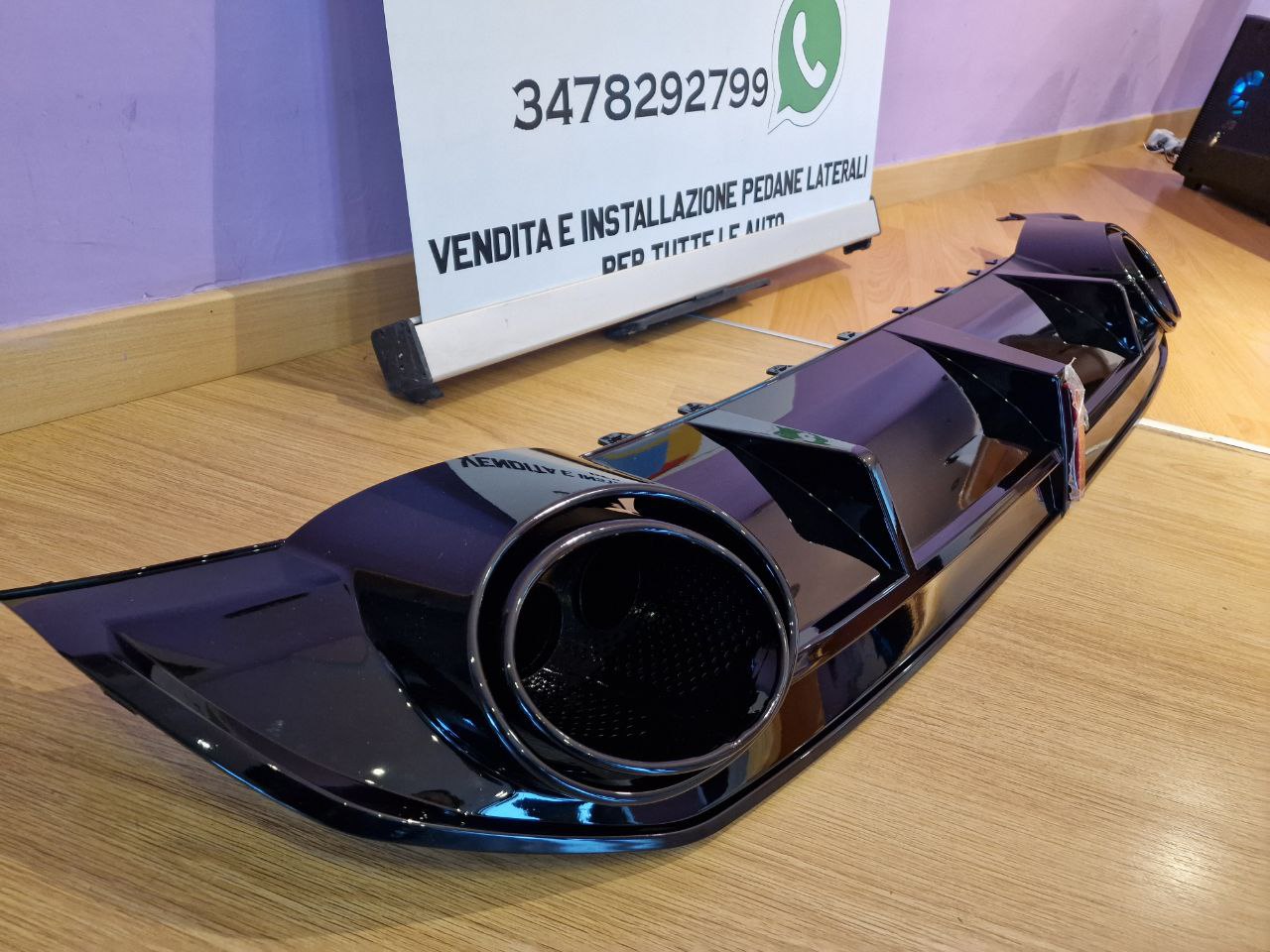 1050⭐DIFFUSER SUITABLE FOR AUDI A3 8Y 20+ SPORTBACK LOOK RS3 FOR SLINE BUMPER⭐