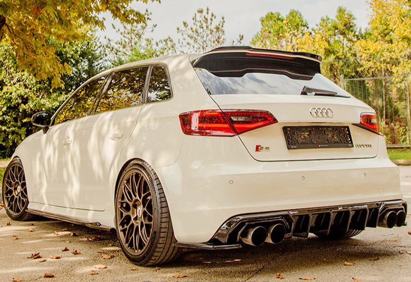 🔥Diffusore Adatto Per Audi A3 S3 RS3 8V HB 2012+ rs3 look NERO LUCIDO🔥