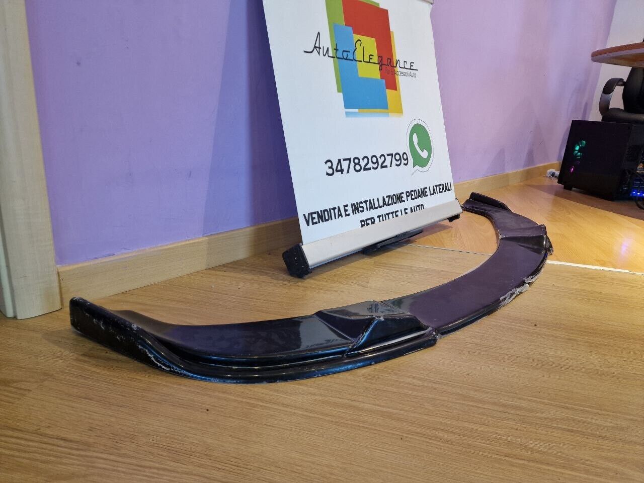 0058⭐SPLITTER ANTERIORE ADATTO PER BMW SERIE 5 E60 E61 M TECH ABS NERO LAMA⭐