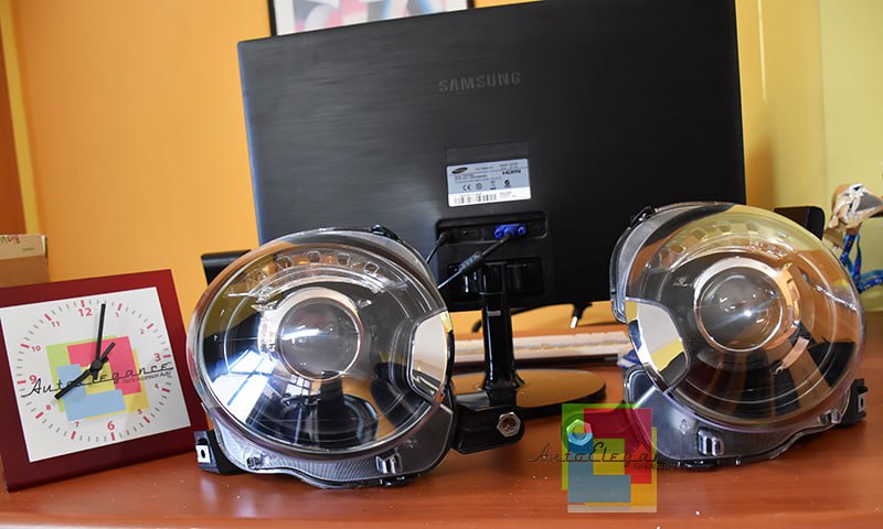 0342⭐FARI ANTERIORI PER FIAT 500 07-15 LENTICOLARI NERI TUNING⭐