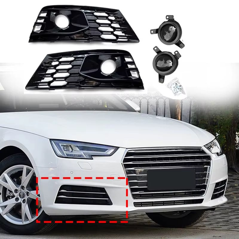2263š„GRIGLIE FENDINEBBIA PER AUDI A4 B9 2015-2019 STANDARD LOOK RS4 RADARš„