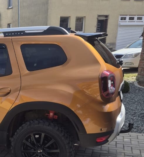 🔥1657 SPOILER TETTO PER DACIA DUSTER 2 18-21 LOOK SAFARI NERO LUCIDO 🔥