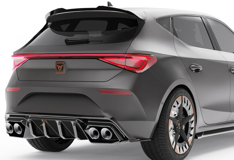 💕Diffusore Seat Cupra Leon Mk1 2020+ - Diffuser Rear, ACupra V1 nero lucido💕