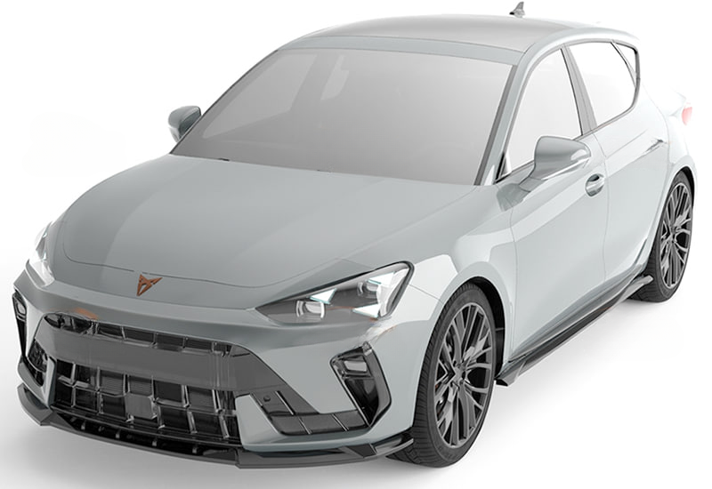 💕Splitter Seat Cupra Leon Mk1 FL 2024 - Bumper Splitter Front, A Cupra nero 💕