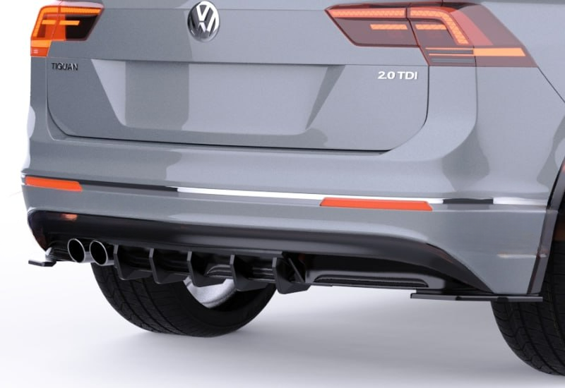 💕Diffusore adatto per VW Tiguan Mk2 2016+, R/R Line V1 Style Nero Lucido💕