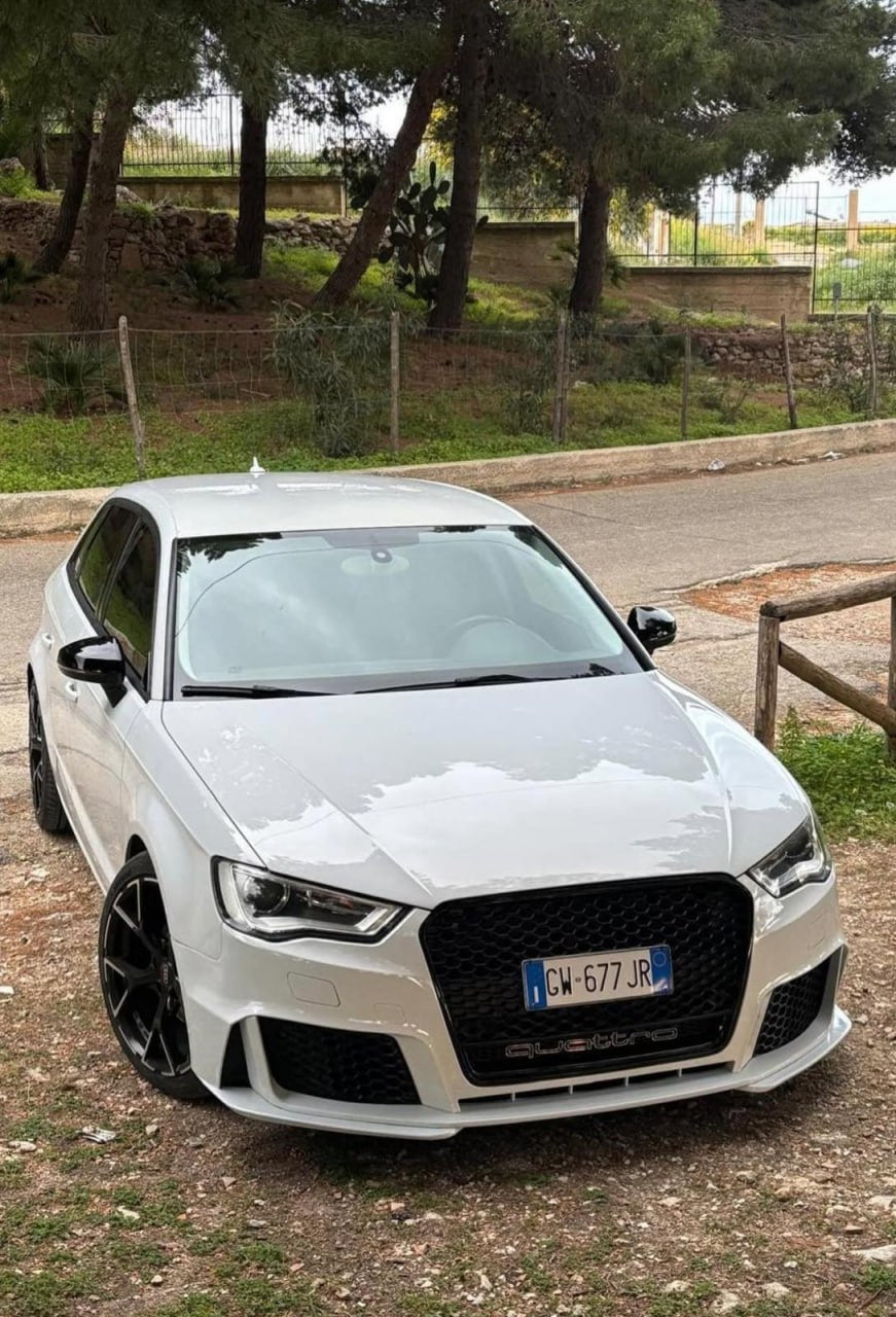 💕ART. 0812 PARAURTI ANTERIORE A3 8V 2012-2016 LOOK RS3 + GRIGLIA QUATTRO💕