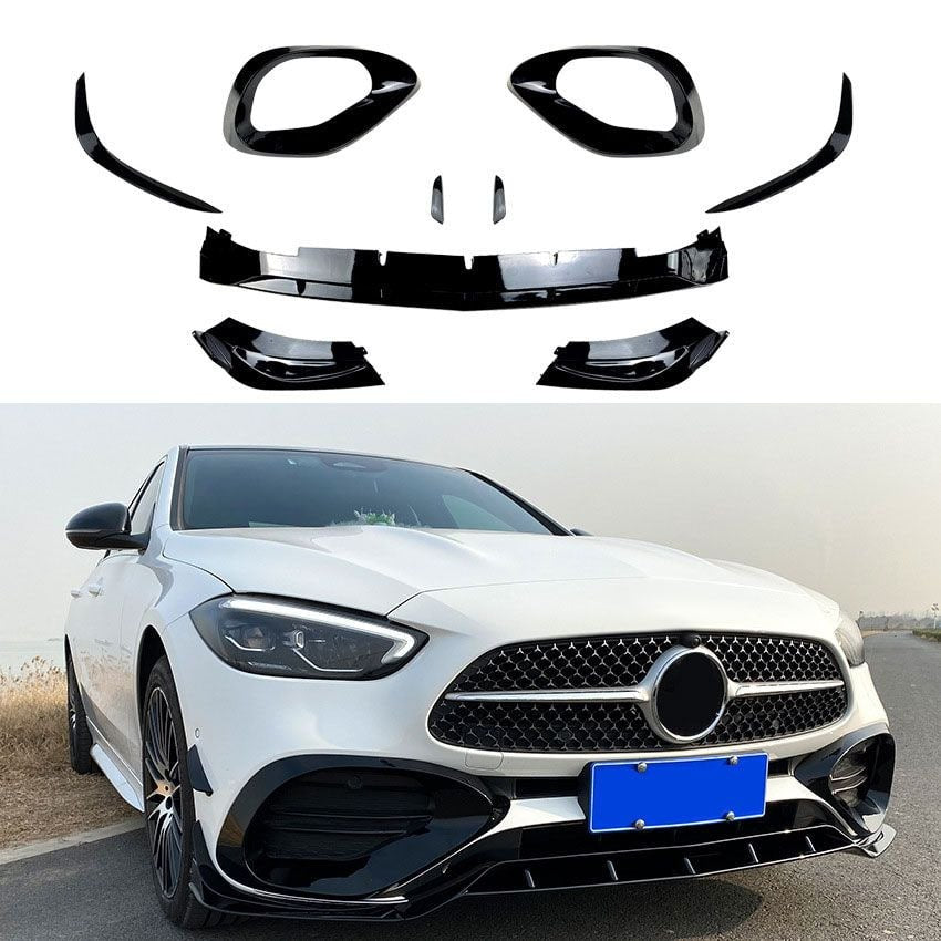 💕ART.1062 KIT AERO ANTERIORE MERCEDES CLASSE C W206 2021 AMG NERO LUCIDO💕