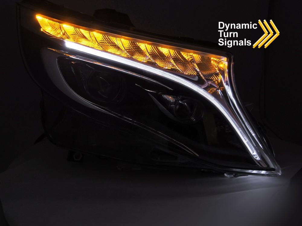 💥ART.4106 Fari Anteriori Full LED Nero adatto per MERCEDES V-Class / Vito W447 14-23💥