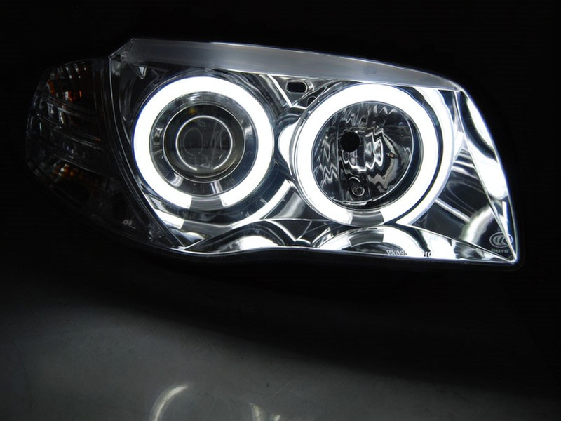 ๐ Fari Anteriori Adatto BMW Serie 1 E87 E81 Angel Eyes CCFL Cromato ๐