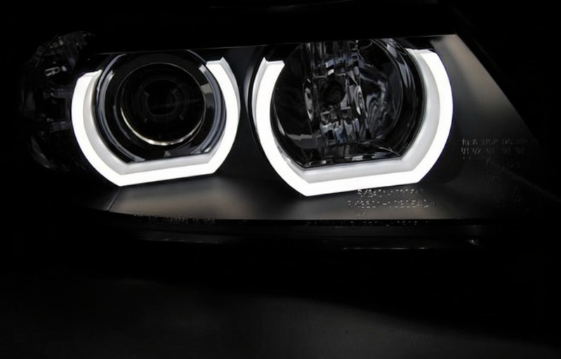 ๐ Fari Anteriori Adatto per BMW E90 E91 03-08 Xenon U-LED 3D Neri ๐
